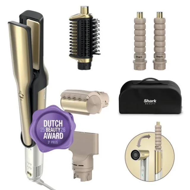 Shark Glam Multistyler - 5-in-1 -voor glad steil, golvend & krullend haar föhn - HD6051SEU Goud