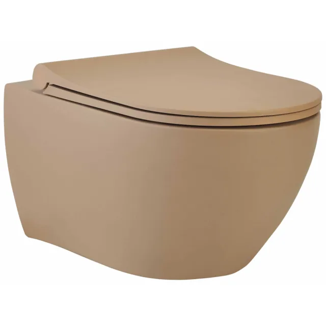 Go by Van Marcke Carissa wandcloset zonder spoelrand mat latte Bruin