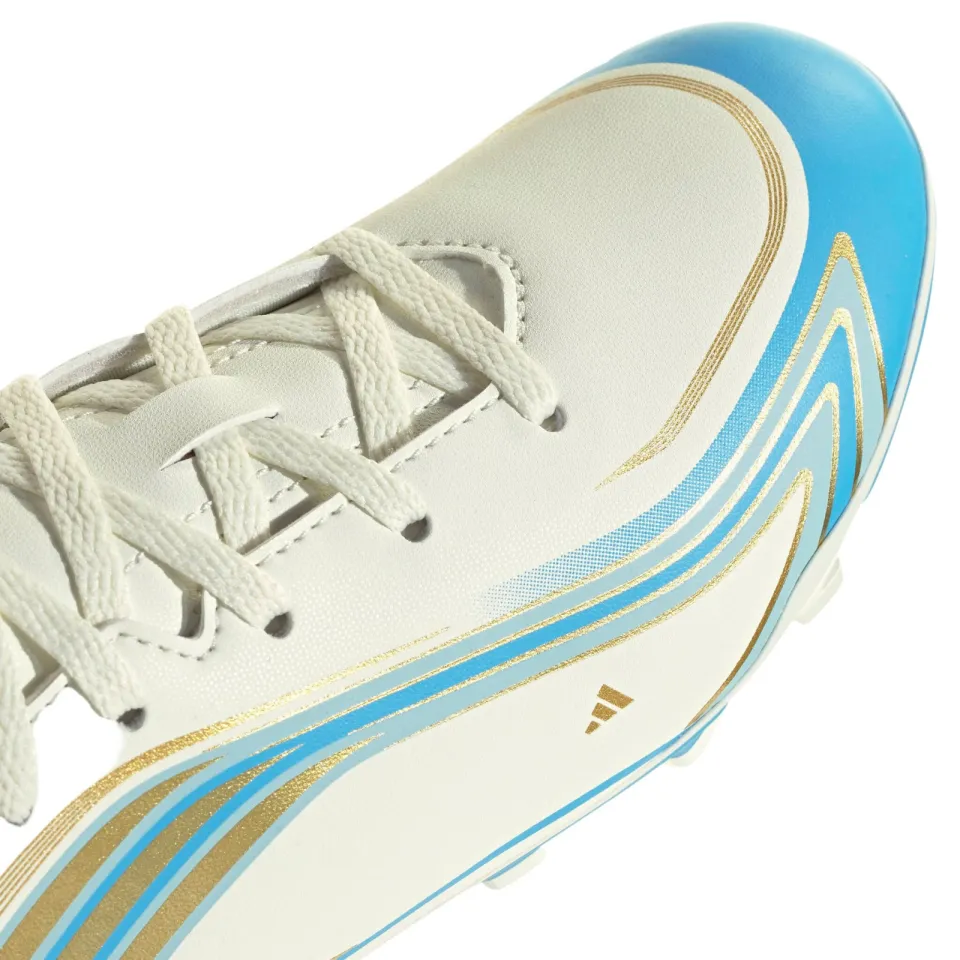 Adidas Performance F50 Mess Club junior imitatieleren voetbalschoenen - ecru/blauw, foto 6