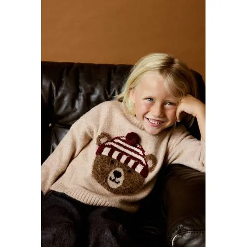 Mango Kids gebreide trui met print - beige, foto 4