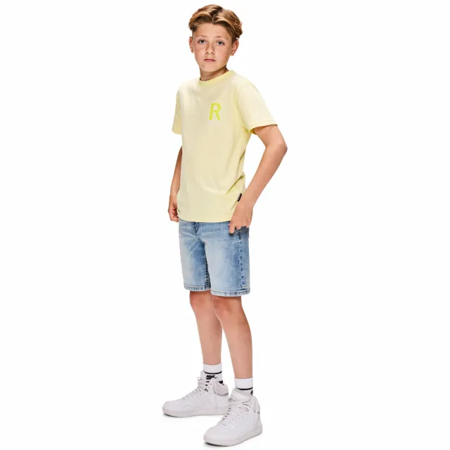 Retour Jeans T-shirt met backprint lichtgeel