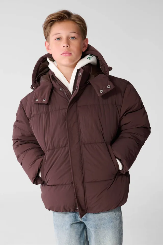 Shoeby winter pufferjas donkerbruin