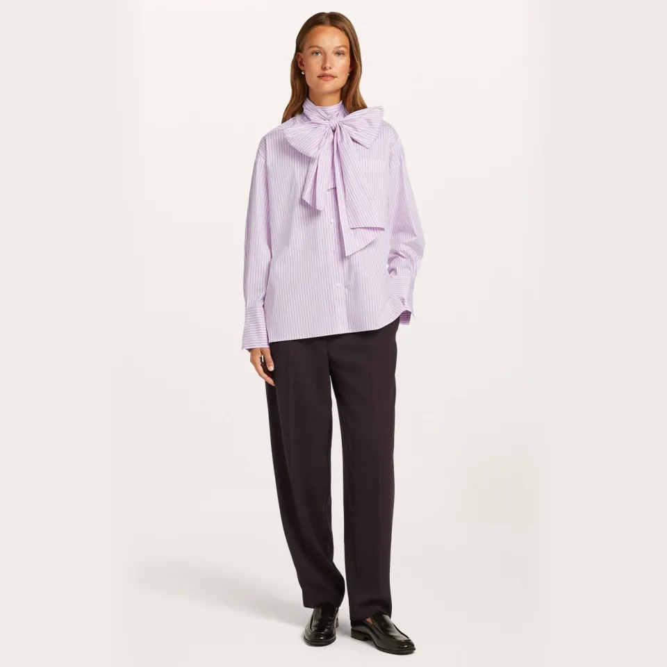 Beaumont gestreepte blouse lichtroze/ecru