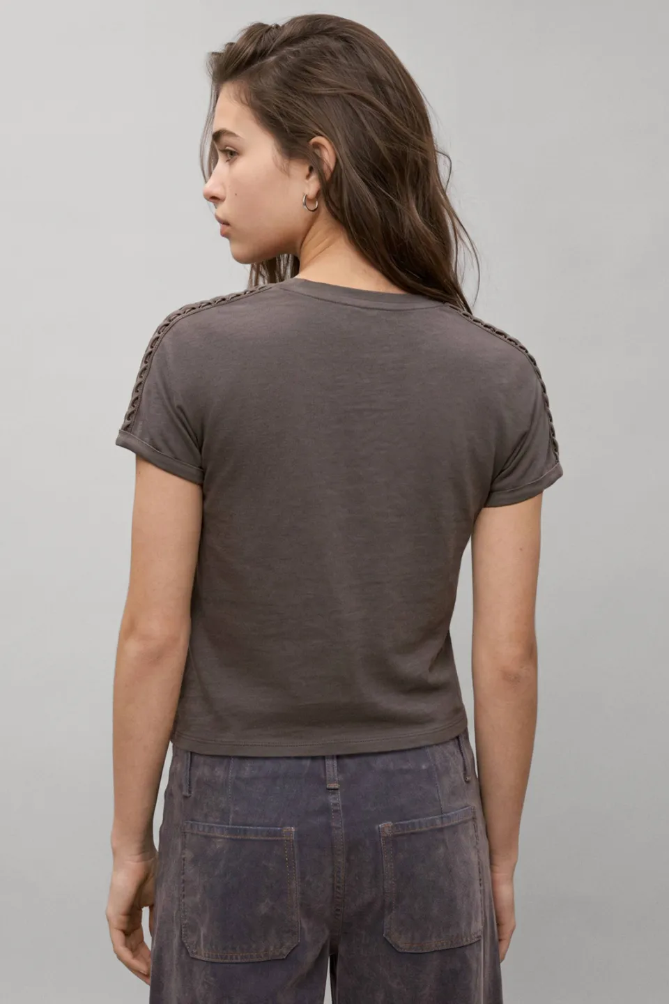 Mango T-shirt bruin, foto 5