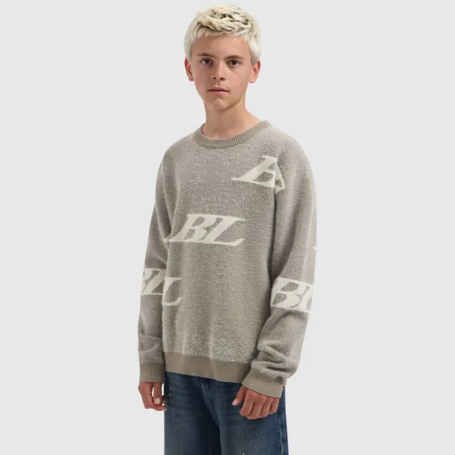 Ballin trui met print - taupe
