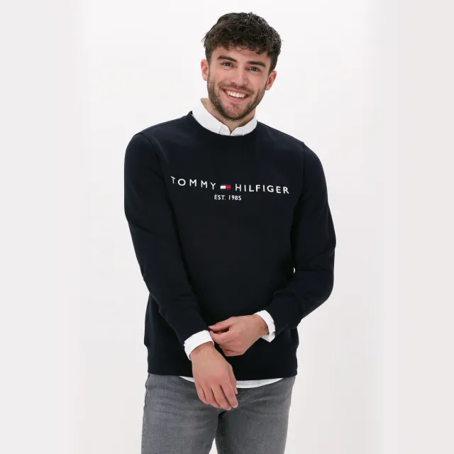 Tommy Hilfiger Heren Truien & Vesten Tommy Logo Sweatshirt - Donkerblauw