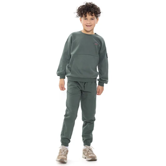 No Way Monday oversized sweater met backprint - groen