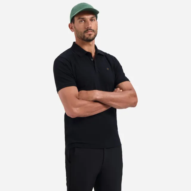 No Excess regular polo zwart Black