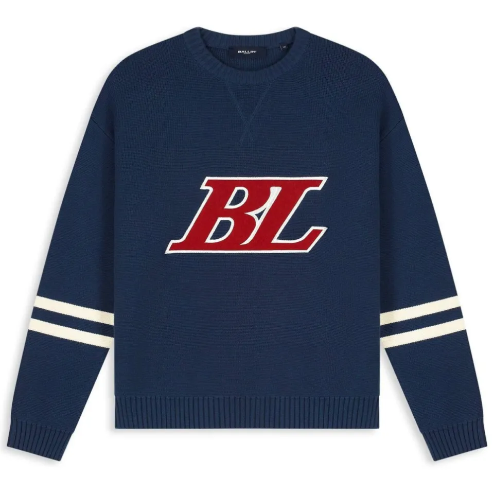 Ballin sweater met print - donkerblauw, foto 2