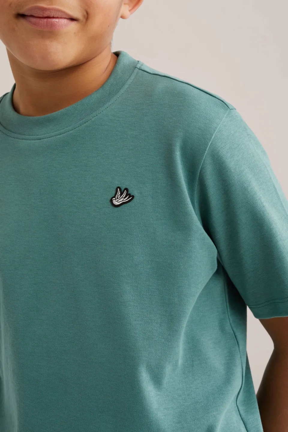 WE Fashion T-shirt effen donkergroen, foto 4