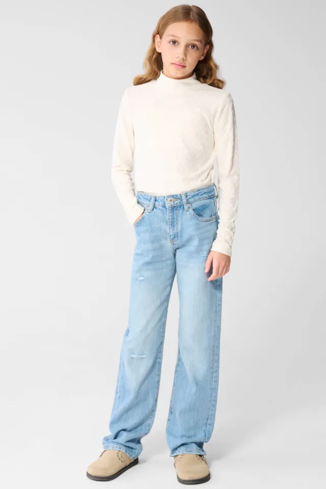 Shoeby straight regular waist regular fit jeans light blue denim Blauw