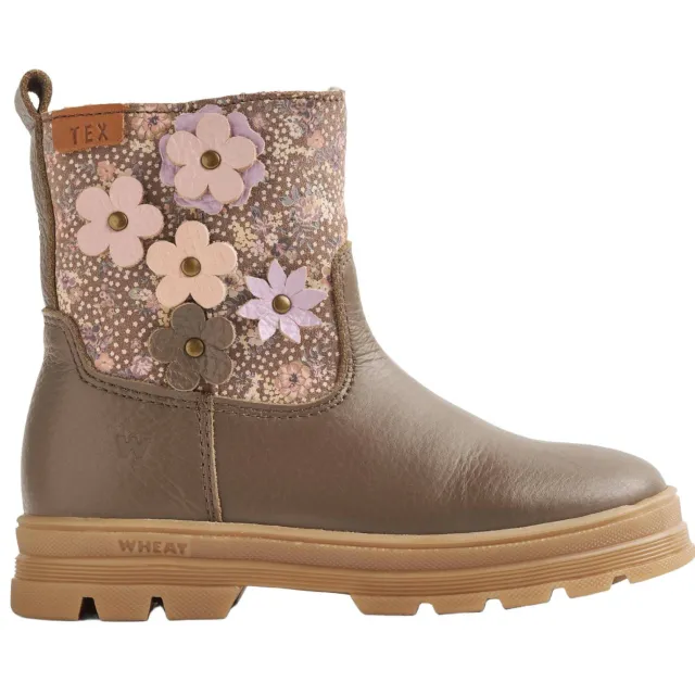 Wheat suède enkelboots met profielzool - groen