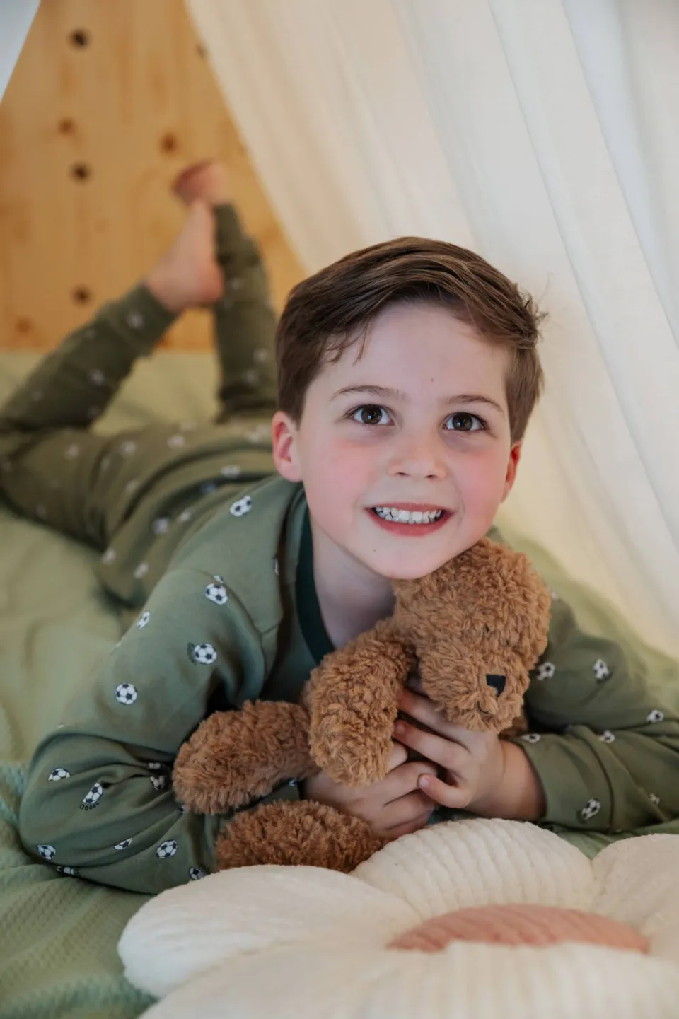 Stains&Stories katoenen pyjama met print groen