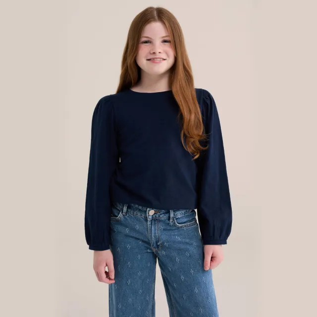 WE Fashion longsleeve donkerblauw