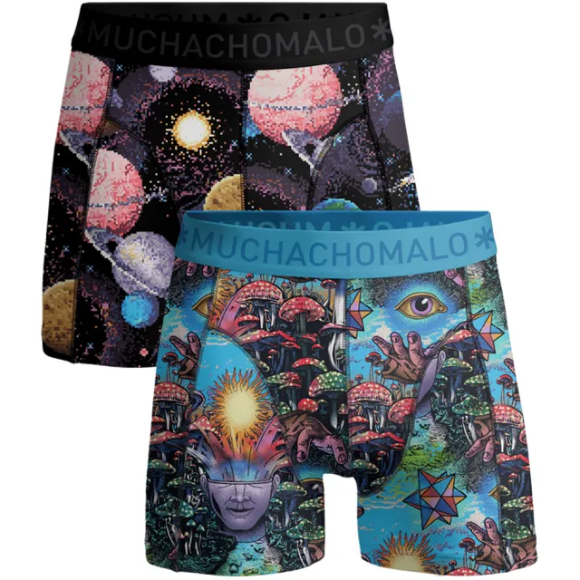 Muchachomalo Heren 2-pack Boxershorts Inner Outer Space Veelkleurig