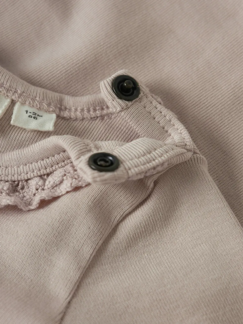 Lil' Atelier BABY romper lichtroze Meisjes Stretchkatoen Ronde hals Effen, foto 4