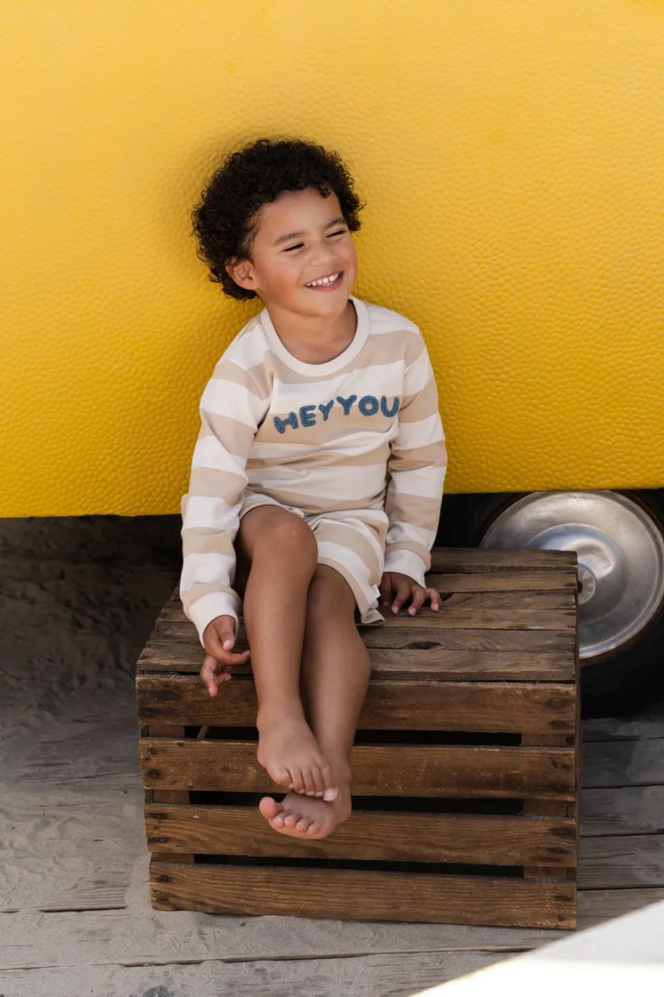 Little Dutch gestreepte sweatshort zand, foto 8