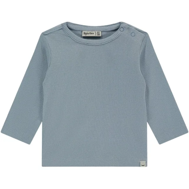 Babyface longsleeve blauw ribgebreid