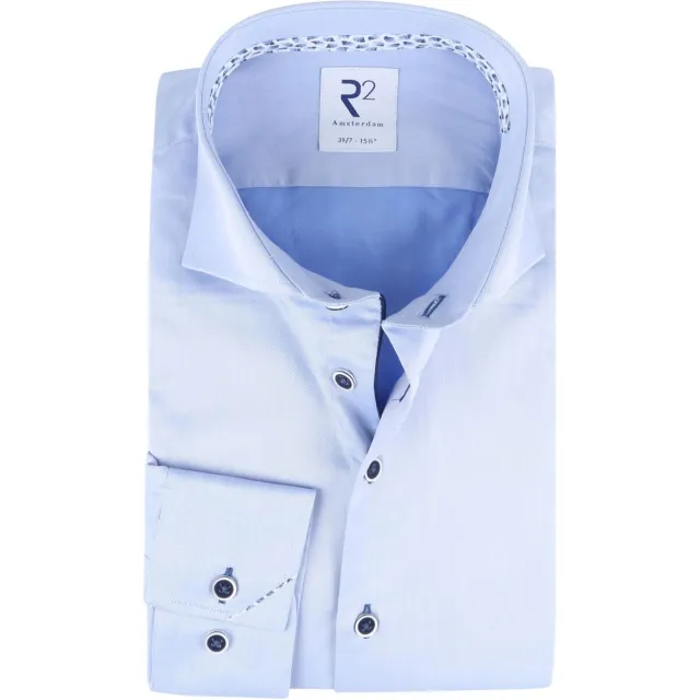 R2 Amsterdam Modern Fit overhemd lichtblauw