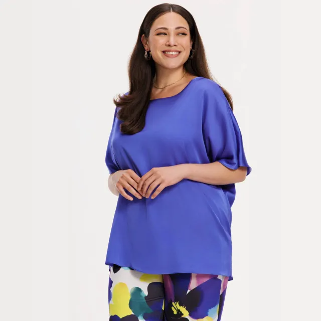 Yoek satin top paars