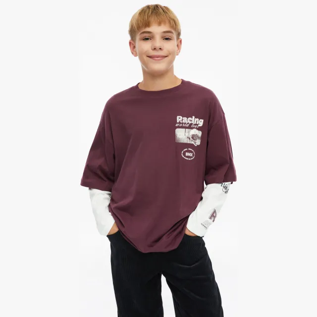 s.Oliver longsleeve donkerrood Donkerrood/wit