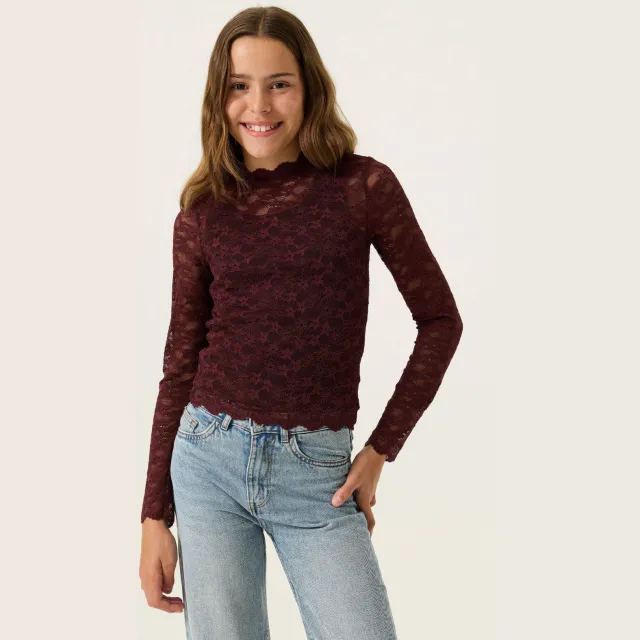 Garcia aansluitende longsleeve donkerrood
