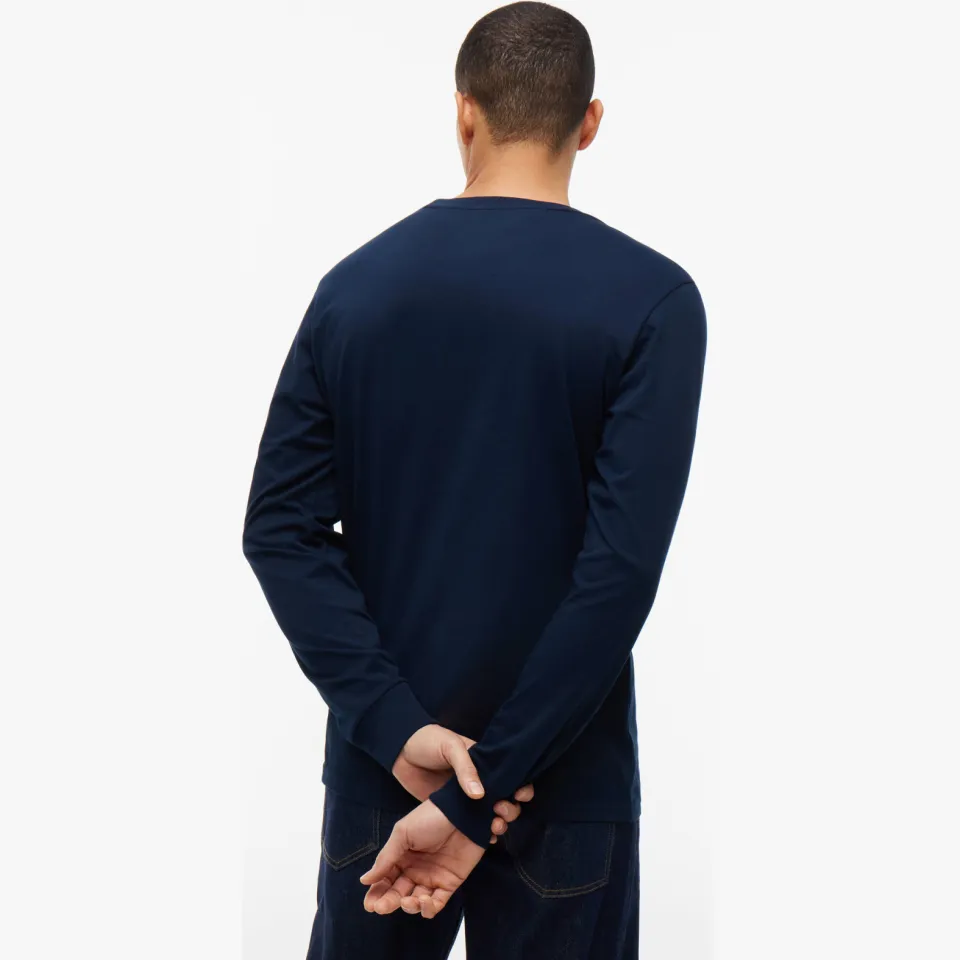 Tommy Jeans regular fit longsleeve met logo - donkerblauw, foto 4