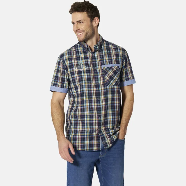 Babista regular fit geruit overhemd Plus Size - donkerblauw