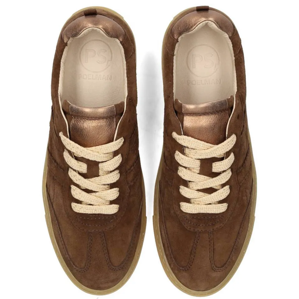 Poelman suède sneakers donkerbruin, foto 3