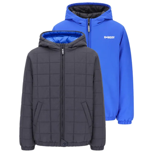 B.Nosy Jonny reversible winterjas grijs/hardblauw, foto 2