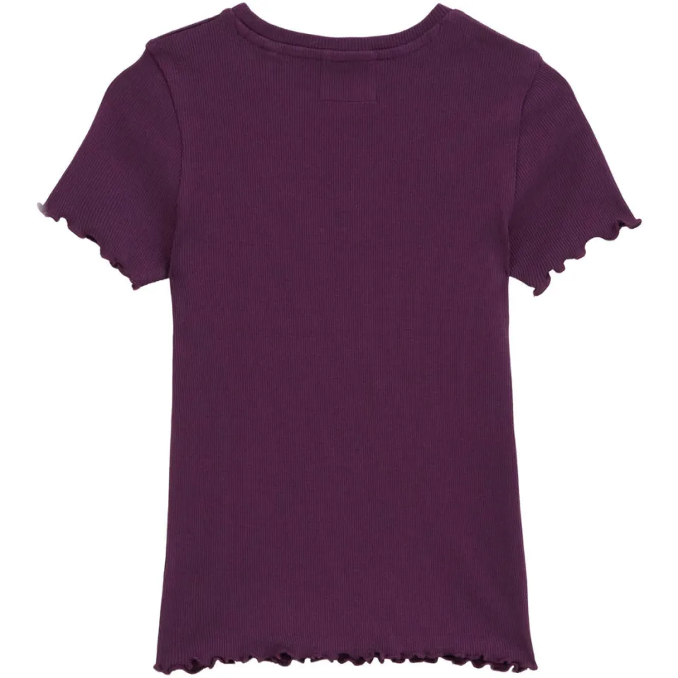 WE Fashion t-shirt met ruches donkerpaars, foto 3