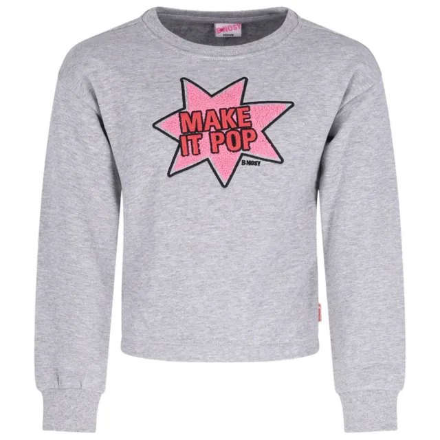 B.Nosy rechtvallende sweater met print - grijs Grijs melange