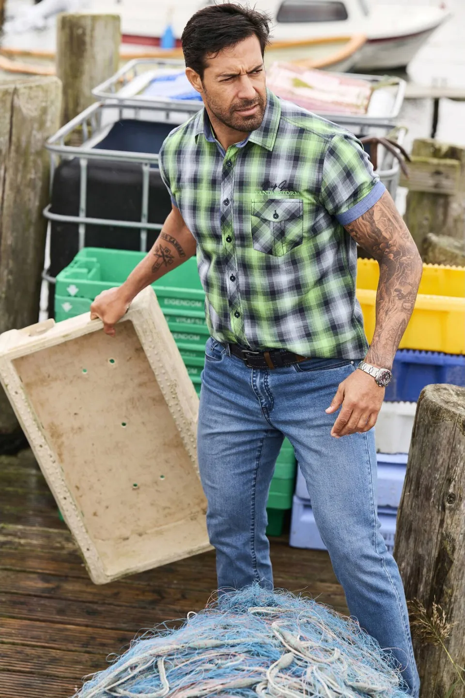 Jan Vanderstorm casual overhemd groen, foto 4