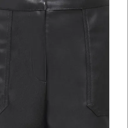 Only imitatieleren korte broek zwart, foto 4