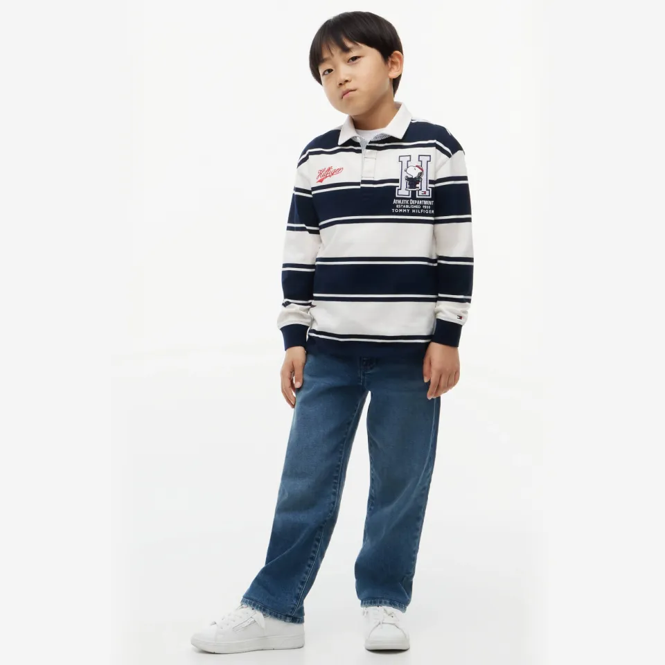Tommy Hilfiger x Peanuts Snoopy longsleeve polo donkerblauw wit, foto 7