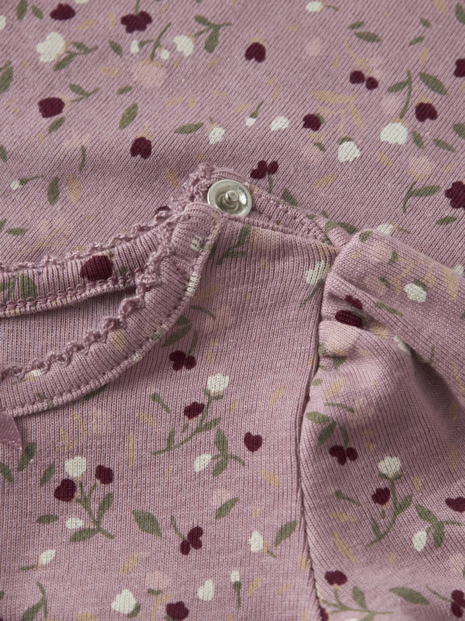 NAME IT BABY gebreide gebloemde romper - lila, foto 4