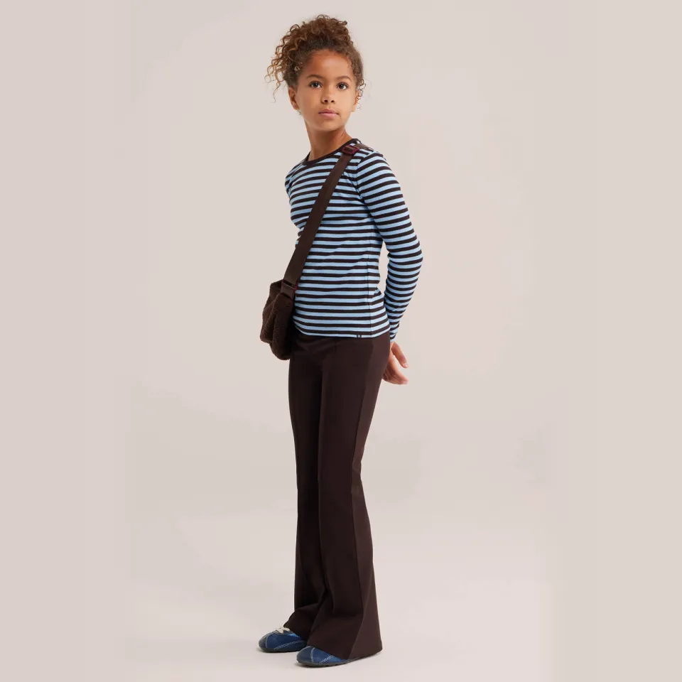 WE Fashion flared broek donkerbruin