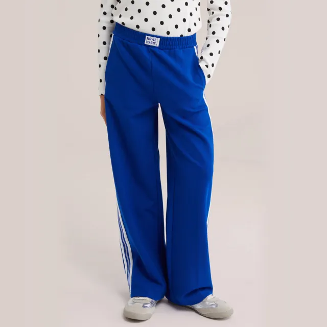 WE Fashion loose fit gestreepte joggingbroek blauw, foto 3