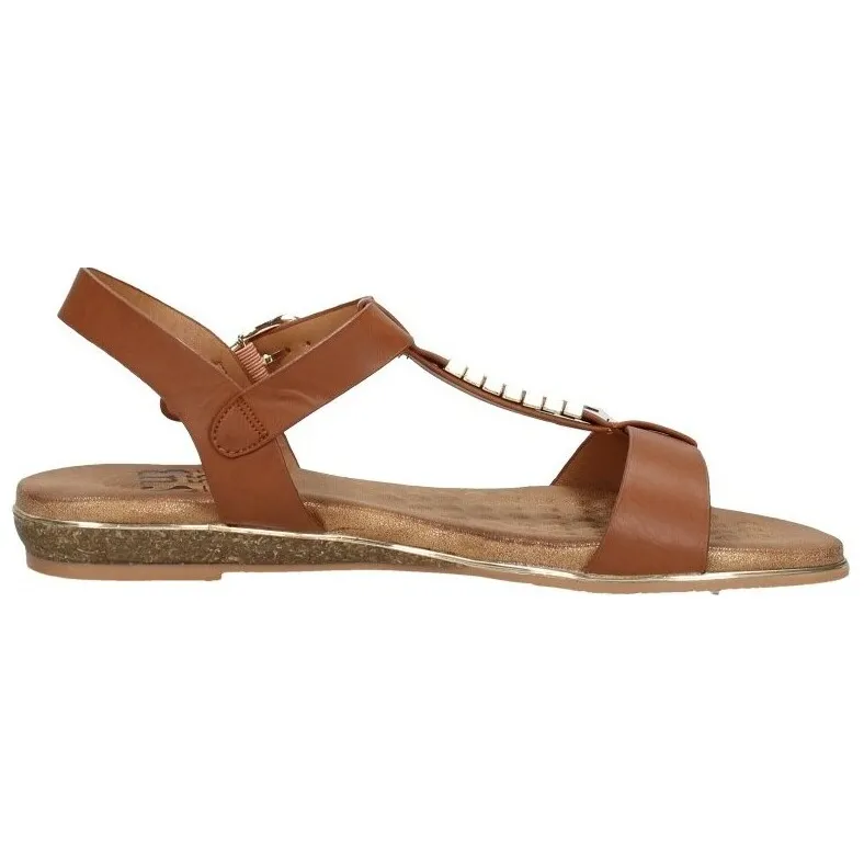 Sub55 sandalen plat cognac