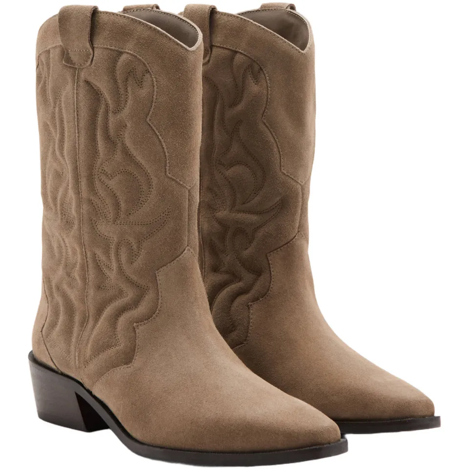Mango TEEN western suède laarzen - beige, foto 4