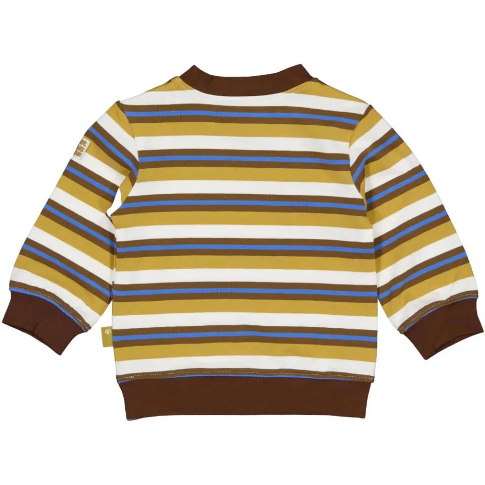 BESS gestreepte longsleeve geel/bruin, foto 3