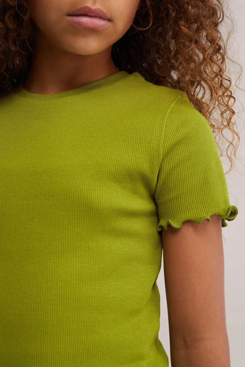 WE Fashion t-shirt met ruches olijfgroen, foto 5