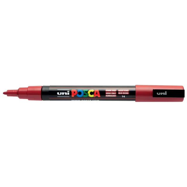 Posca marker met conische punt schrijfdikte fijn donkerrood
