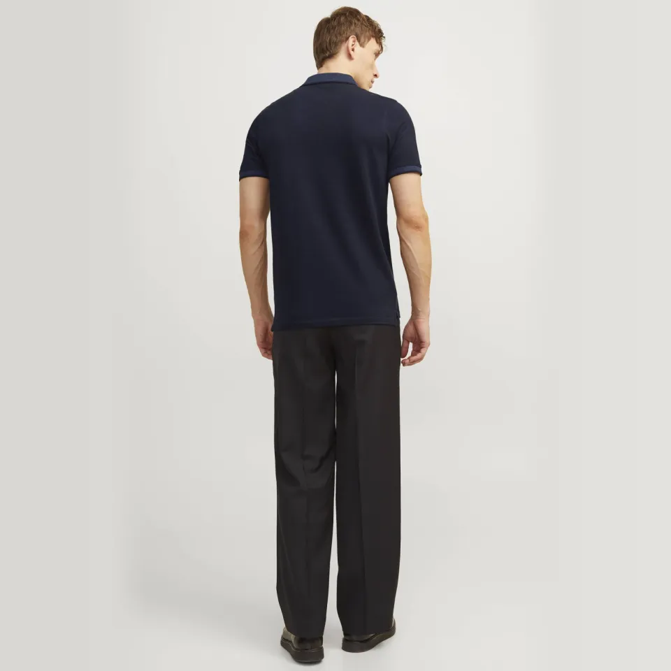 Jack & Jones ESSENTIALS slim fit polo JJEPAULOS donkerblauw dark navy, foto 4