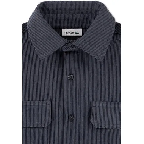 Lacoste corduroy overshirt met logo - antraciet, foto 4