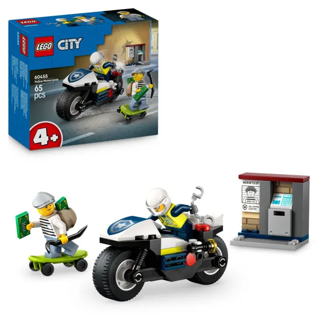 Lego City Achtervolging op Politiemotor 60455