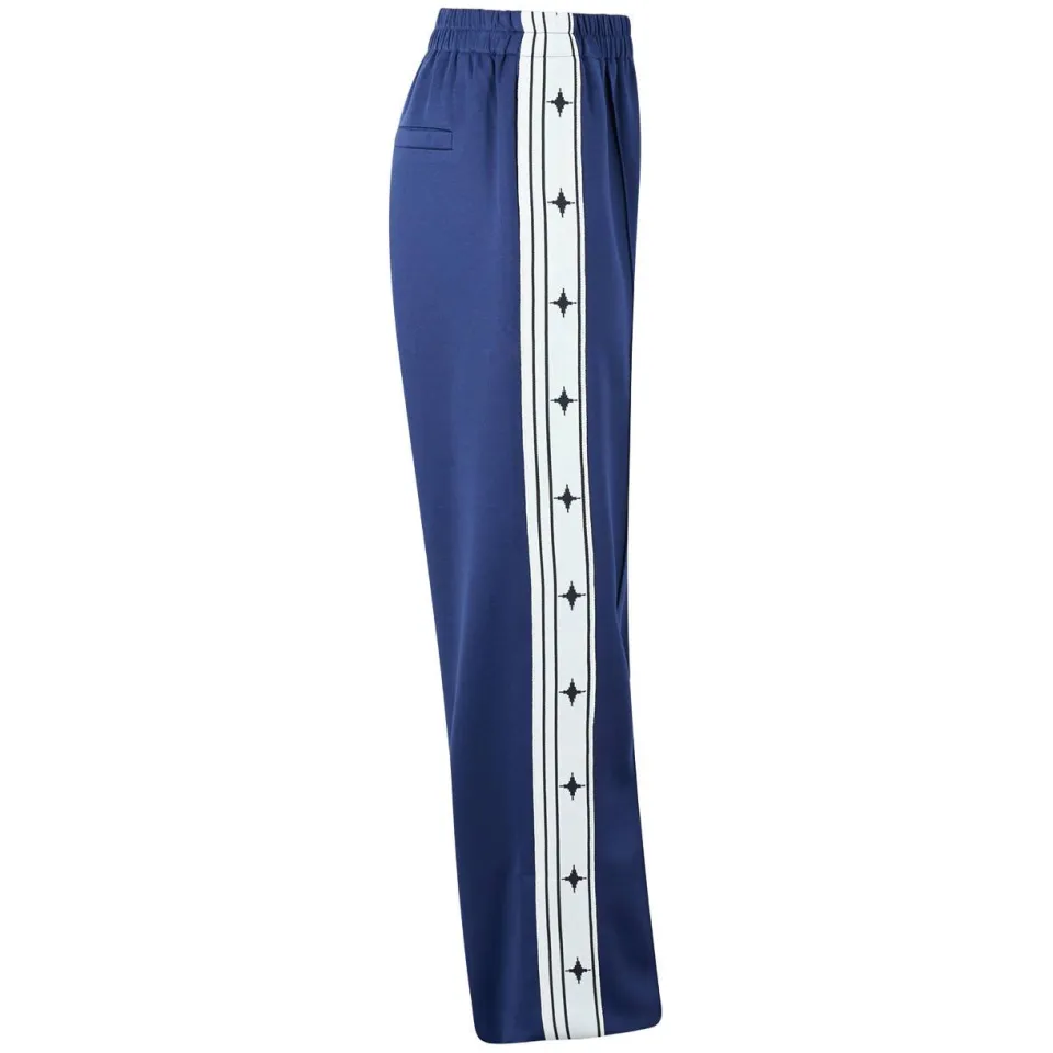 Shoeby high waist gestreepte joggingbroek donkerblauw, foto 4