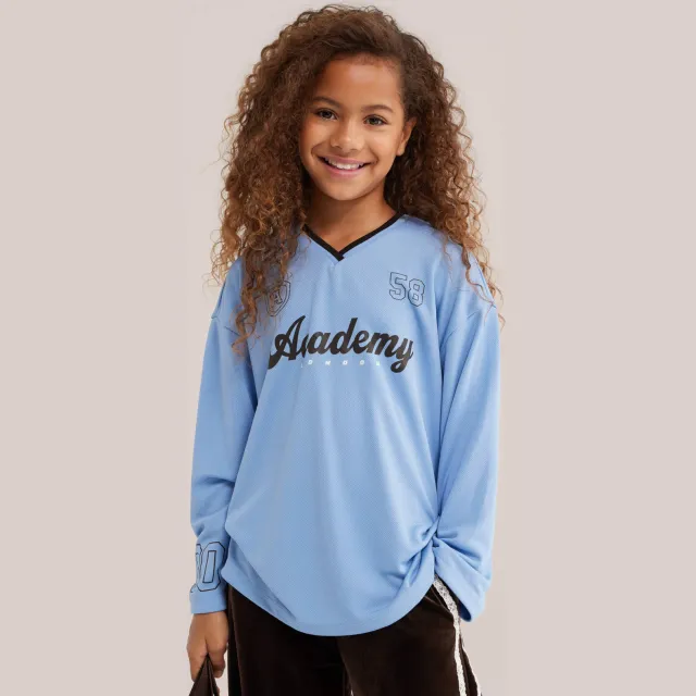 WE Fashion longsleeve met tekst lichtblauw