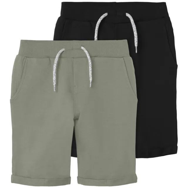 NAME IT sweatshort set grijsgroen en zwart Grijsgroen/zwart