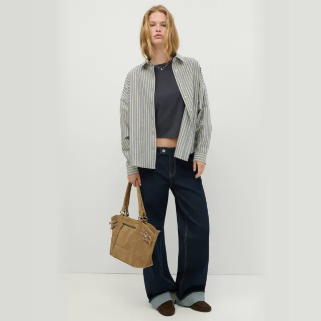Mango TEEN wide leg jeans - dark blue denim